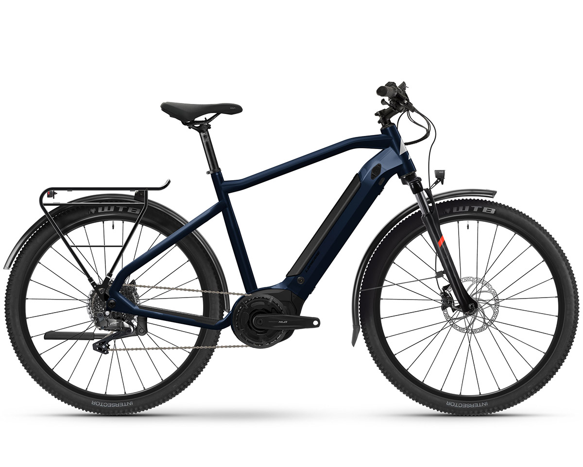 VTT électrique semi rigide Unisexe E-EXPLORER 5.5 HIGH Bleu Hexagone